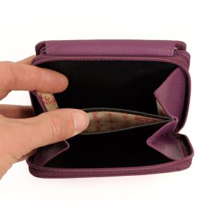 Purple Leather wallets and credit card holder LP-1432