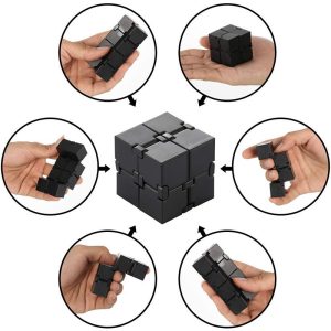 Black Hand folding promotional infinity cube stress reliever toy