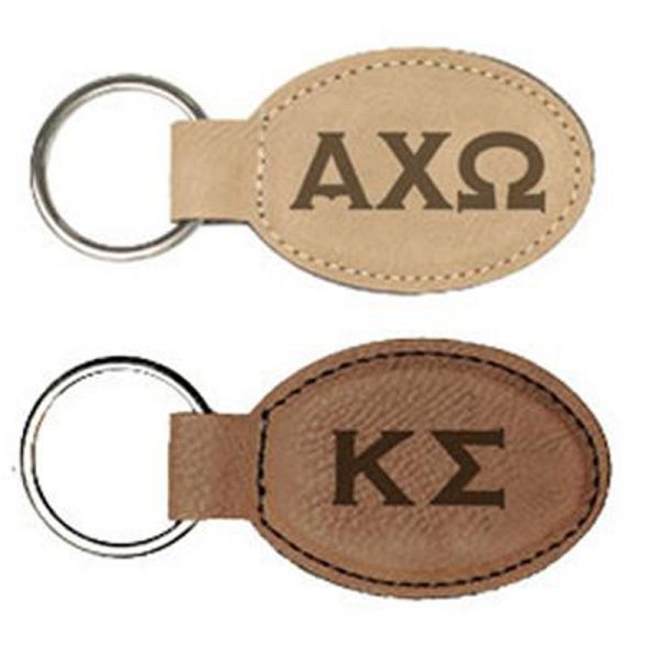 Brown Oval Leather key chains LP-1734