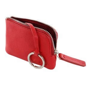 Change Purse Red Leather key chains LP-1746