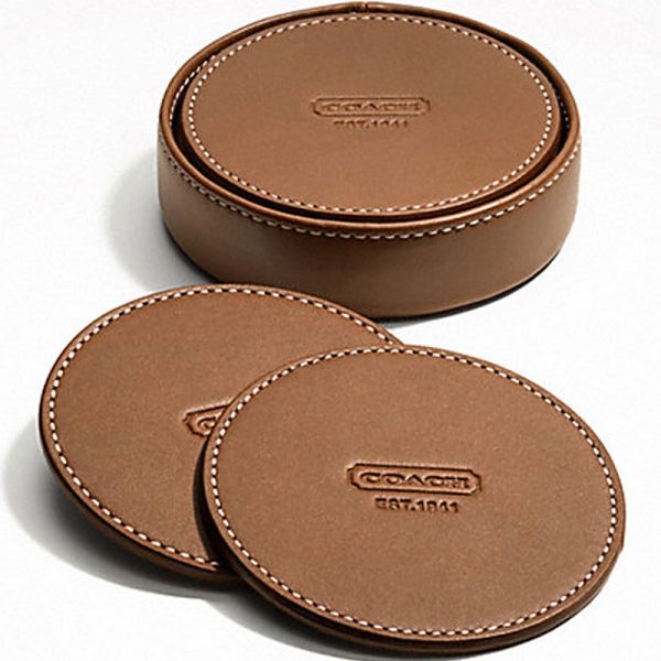 Round Leather drink coasters LP-1805