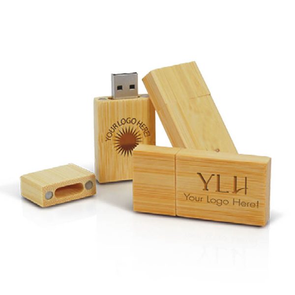 eco friendly bamboo wooden flash drives magnetic closure