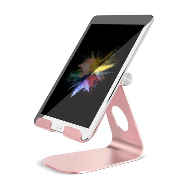 Adjustable phone and tablet i-pad stand pink