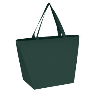 Forest dark green non-woven reusable recyclable shopper tote bag