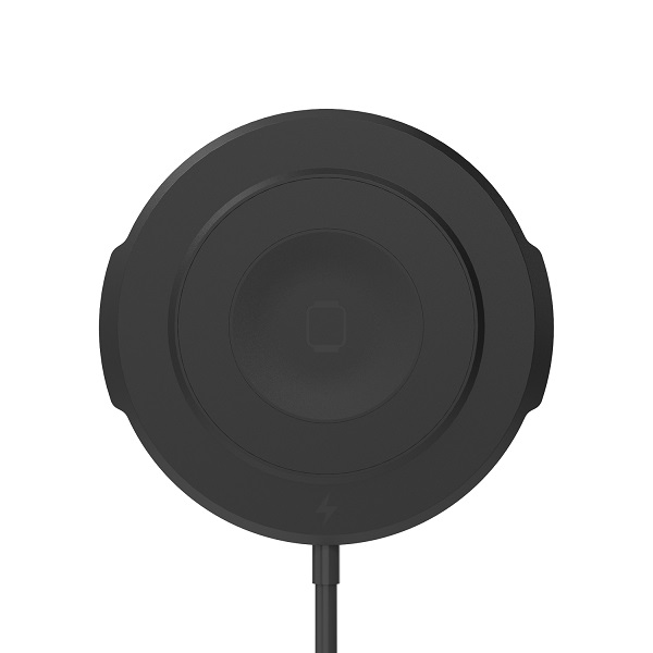 black wireless phone charger for logo
