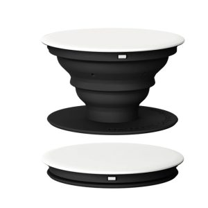 wholesale popsockets round black body white top color trade show giveaway